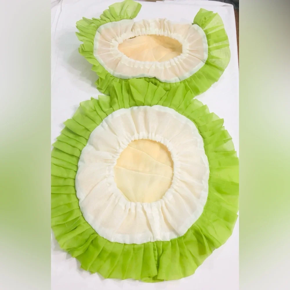 Fancy cute Toilet lid padded cover and tank lid padded cover. beige green.